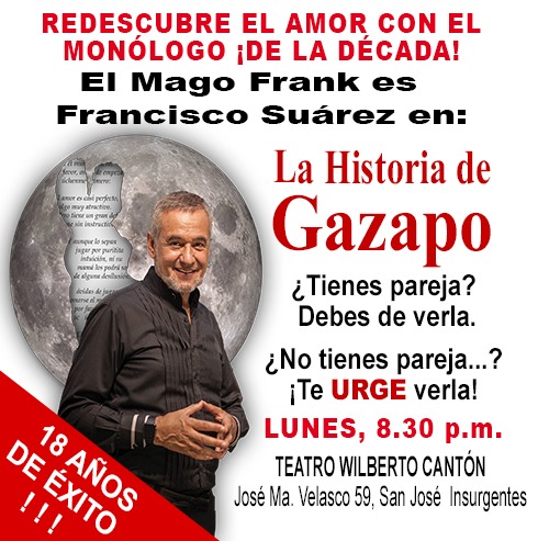 Francisco Suarez, mejor conocido como el Mago Frank, autor y actor de la obra La Historia de Gazapo
